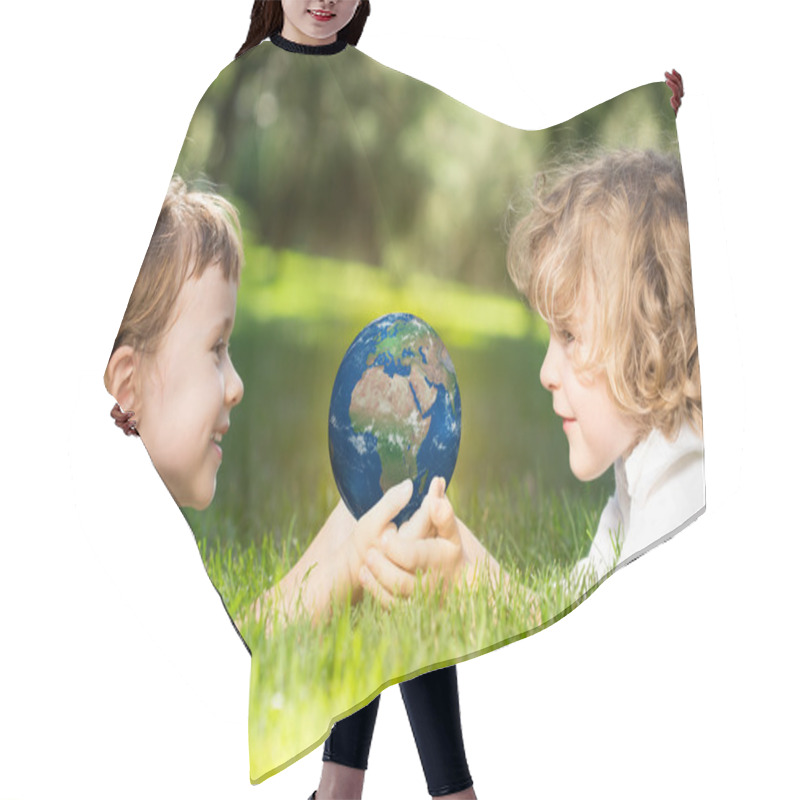 Personality  Earth In Childrens Hands Hair Cutting Cape