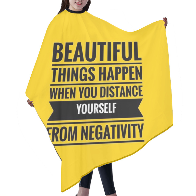 Personality  Positive Quote Template. Black Text Over Yellow Background. Inspirational Quotes And Motivational Quote. Hair Cutting Cape