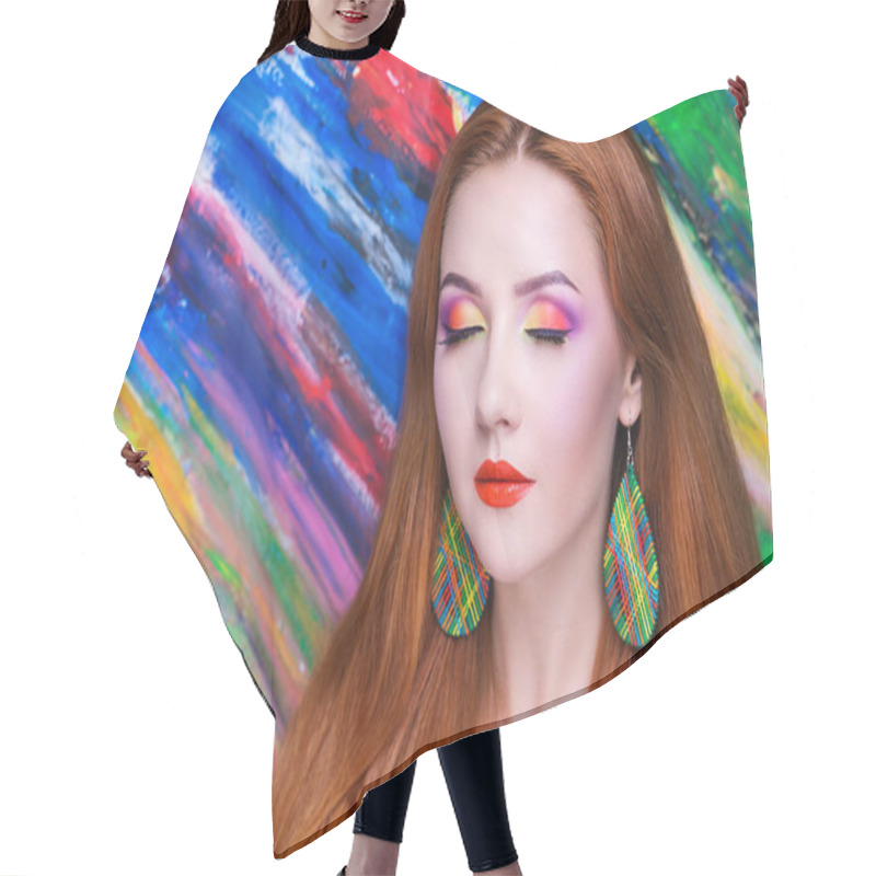 Personality  Woman Art Make Up Hair Cutting Cape