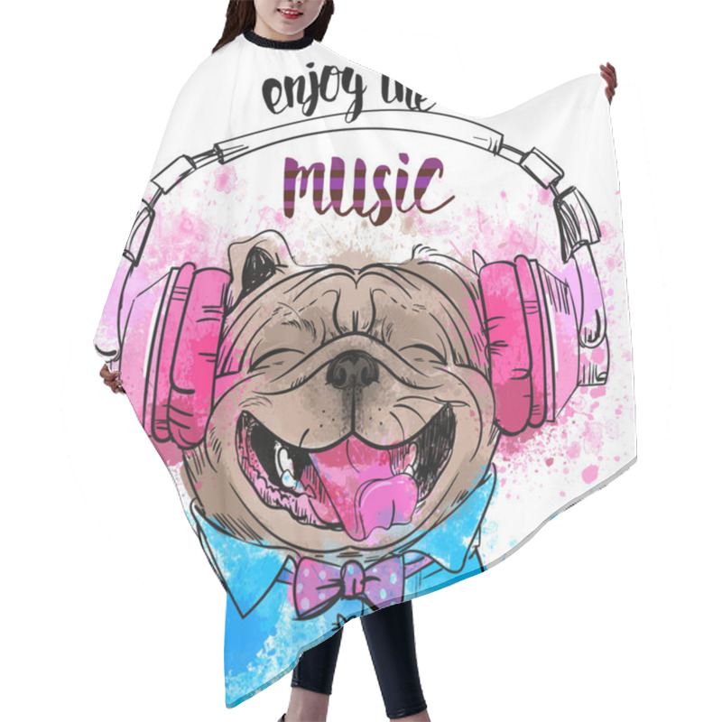 Personality  Cute Portrait Of A Dog Hair Cutting Cape