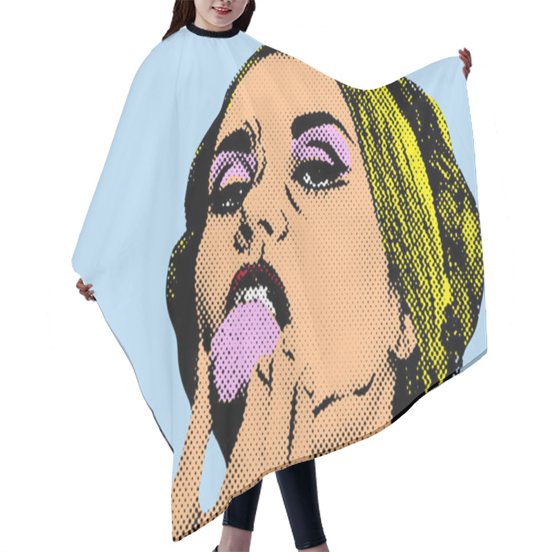 Personality  Pop Art Comic Style Woman, Retro Poster Hair Cutting Cape