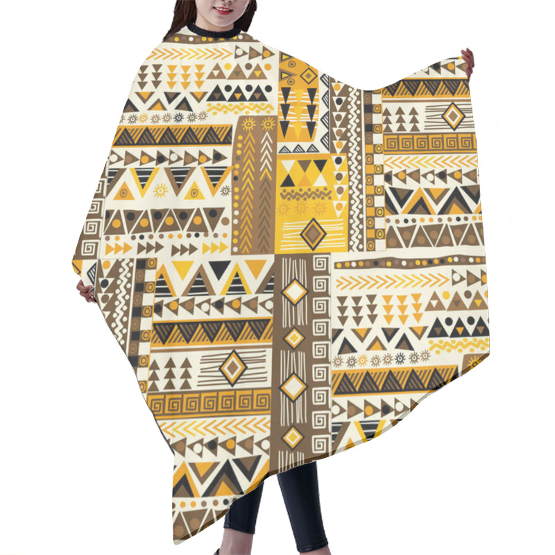 Personality  Ethnic Motifs In Doodle Style Seamless Pattern Hair Cutting Cape