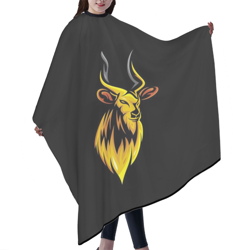 Personality  Deer Vector Logo Team And Illustration Hair Cutting Cape