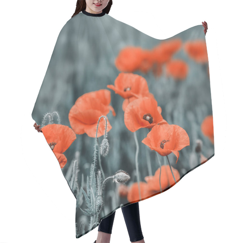 Personality  Field Of Poppies Hair Cutting Cape