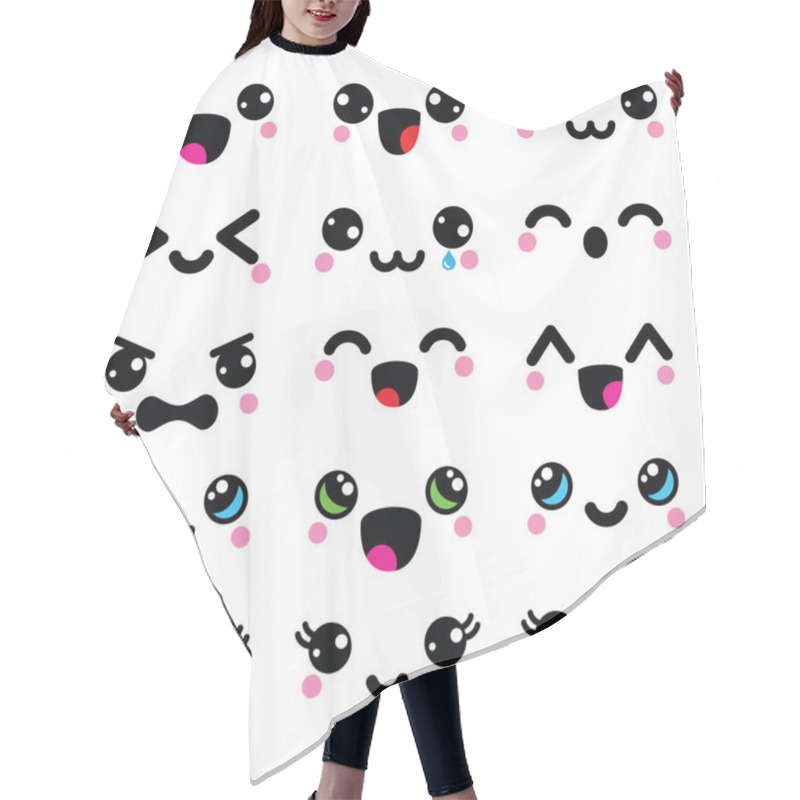 Personality  Kawaii Cute Faces, Kawaii Emoticons, Adorable Characters Design Hair Cutting Cape