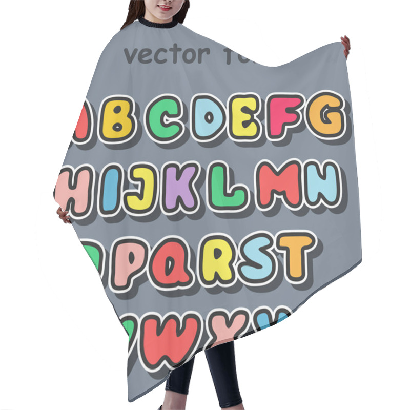 Personality  English Alphabet In Cartoon Style Hair Cutting Cape