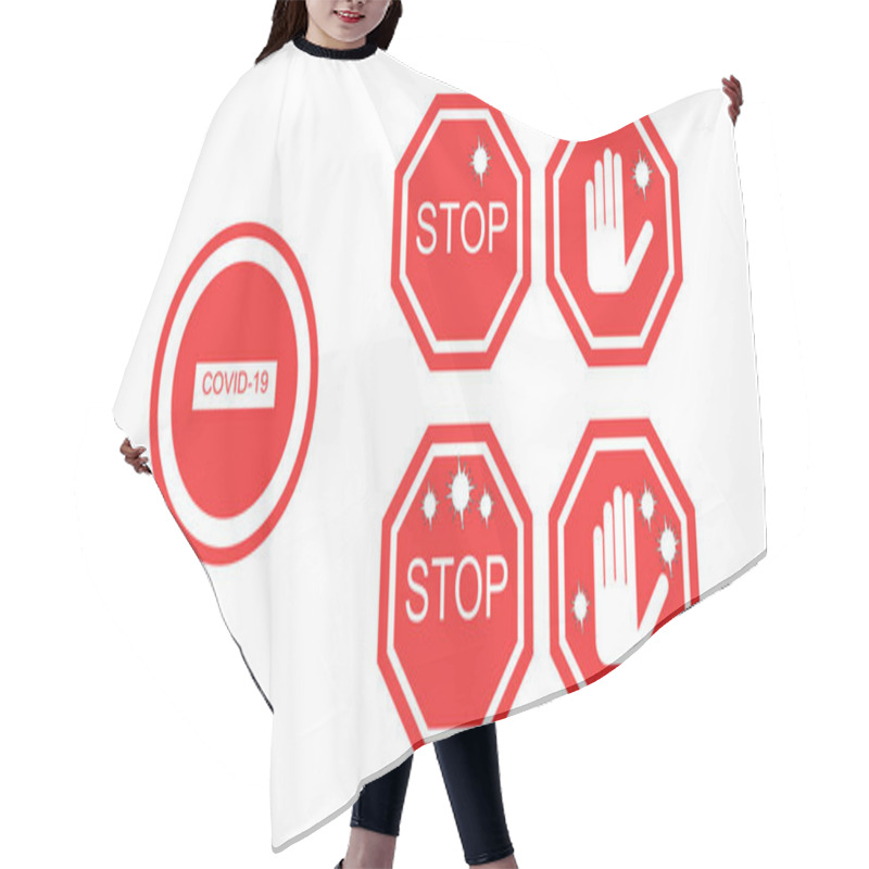 Personality  Coronavirus Red No Signs Isolated On White Hair Cutting Cape