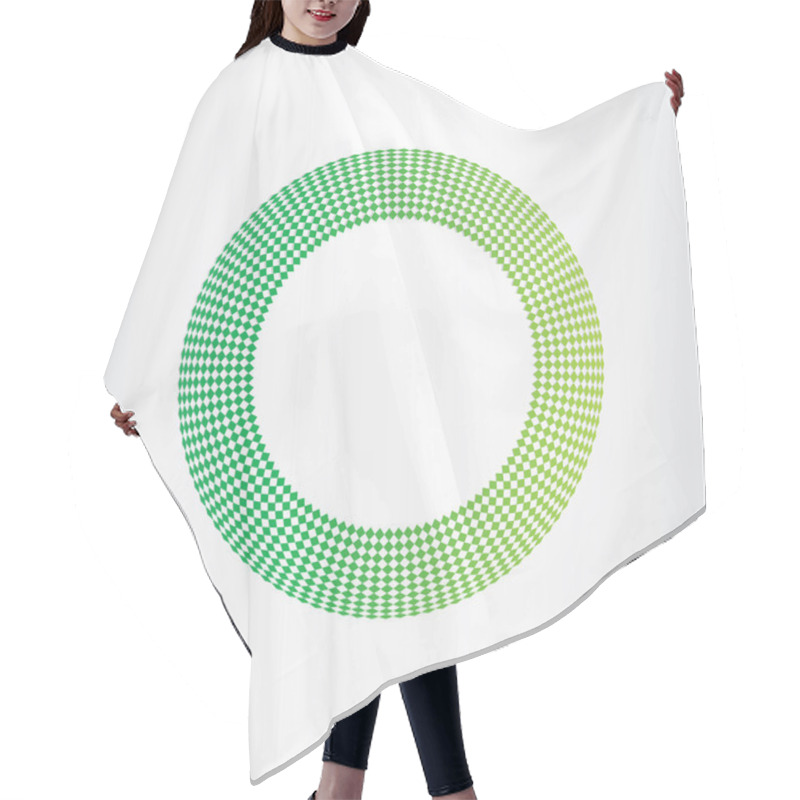 Personality  Abstract Green Circle Background With Squares Hair Cutting Cape