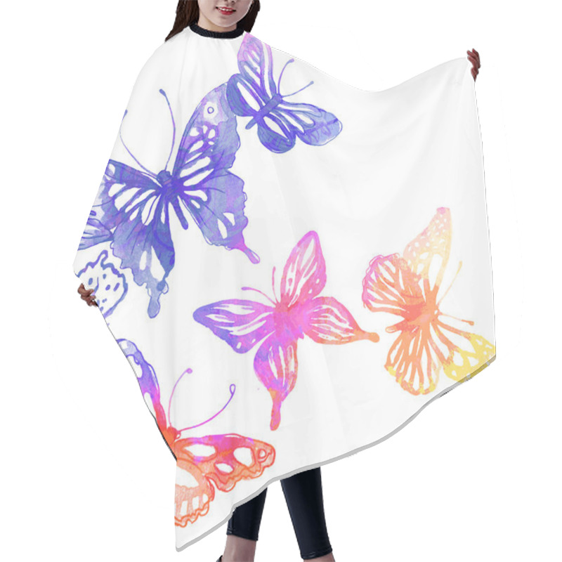 Personality  Background With Butterflies And Flowers Hair Cutting Cape