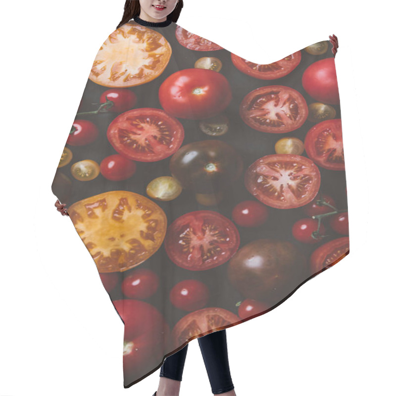 Personality  Top View Of Background With Different Tomatoes Hair Cutting Cape