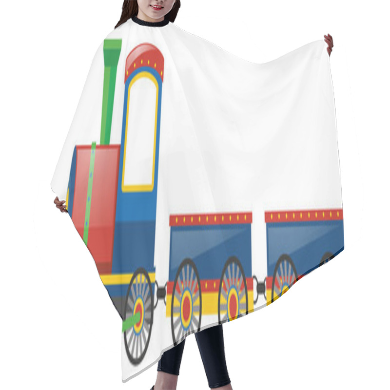 Personality  Train And Two Wagon Carts Hair Cutting Cape