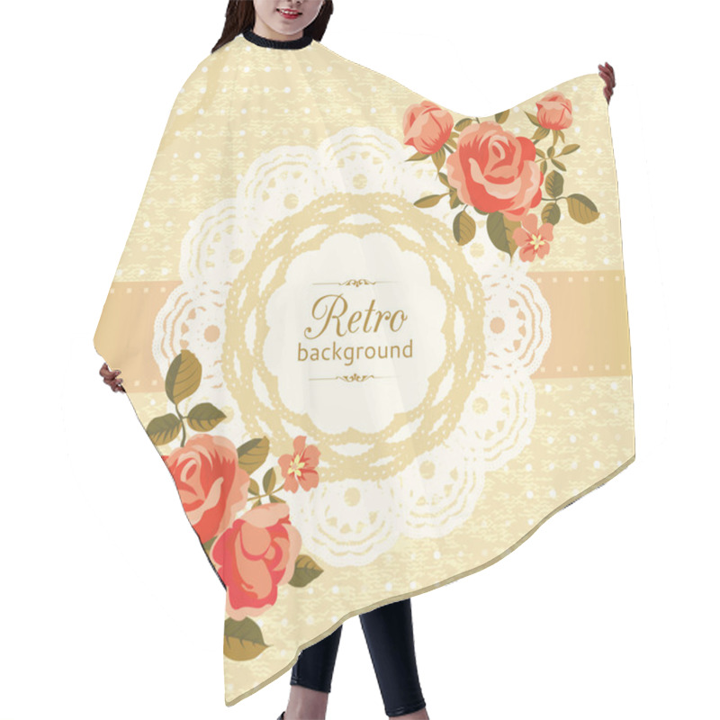 Personality  Retro Floral Card Hair Cutting Cape