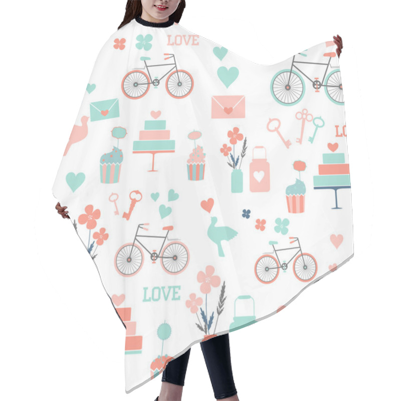 Personality  Seamless Wedding Pattern Hair Cutting Cape