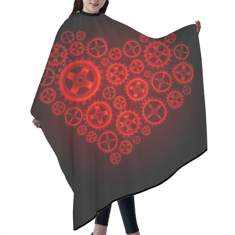 Personality  Vector Gear Heart Background Hair Cutting Cape