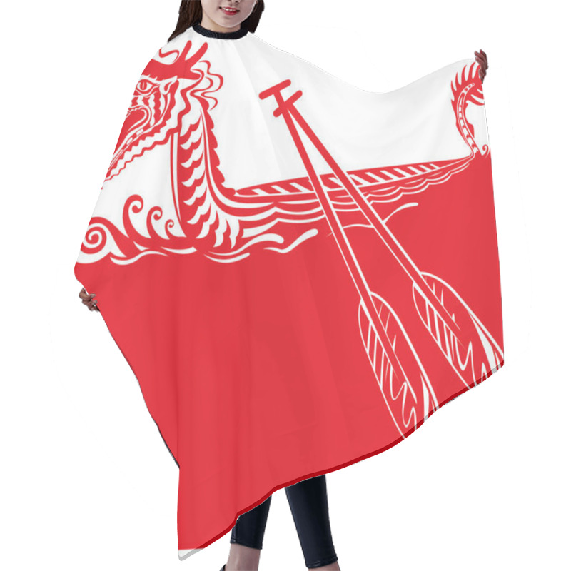 Personality  Chinese Dragon Boat Background Illustration Hair Cutting Cape