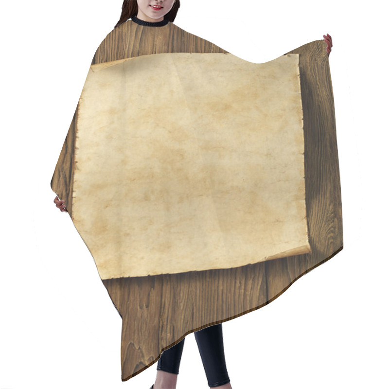 Personality  Old Parchment On Wooden Wall Hair Cutting Cape