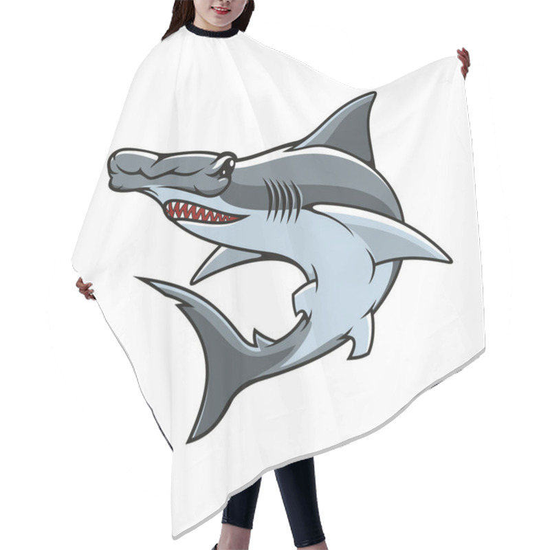 Personality  Hammerhead Shark Isolated Vector Mascot Icon Hair Cutting Cape