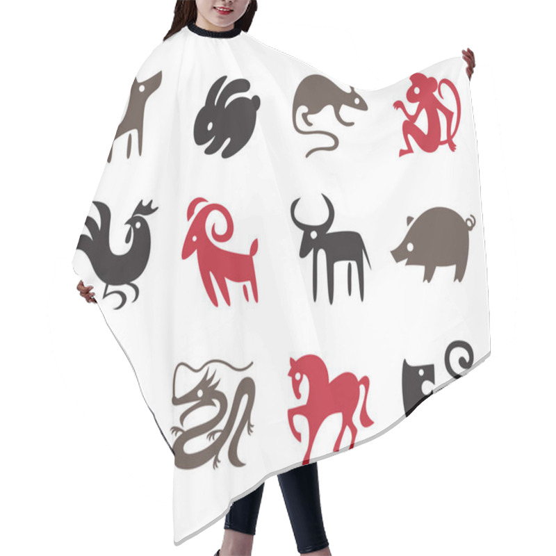 Personality  Twelve Chinese Zodiac Stencils Hair Cutting Cape