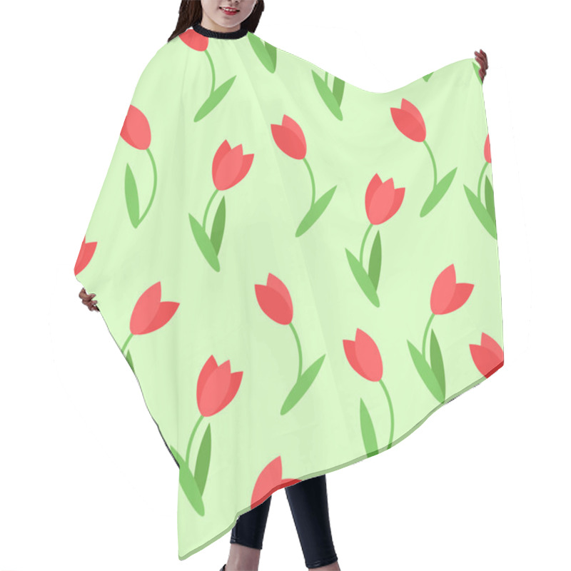 Personality  Summer Endless Backdrop With Tulips Flowers. Hair Cutting Cape