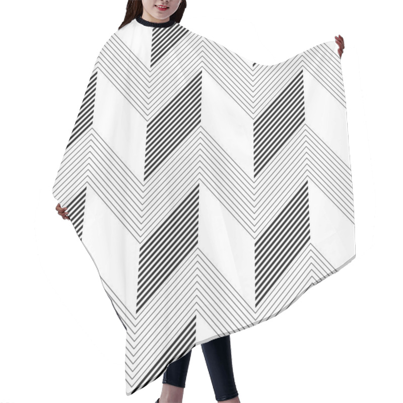 Personality  Seamless ZigZag Pattern Hair Cutting Cape