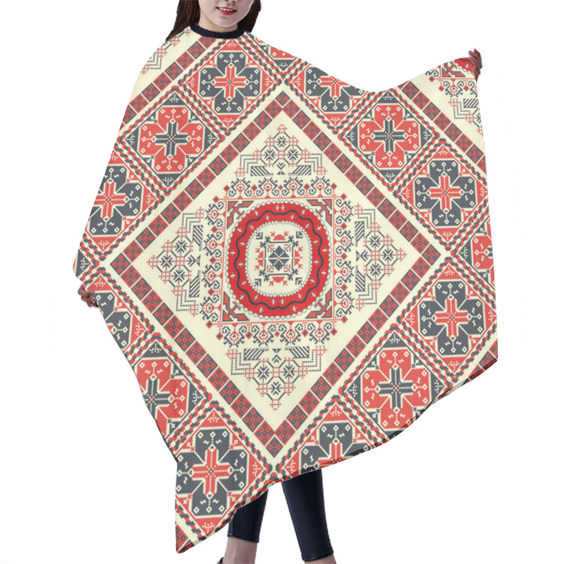 Personality  Romanian Vector Pattern Inspired From Traditional Embroidery Hair Cutting Cape