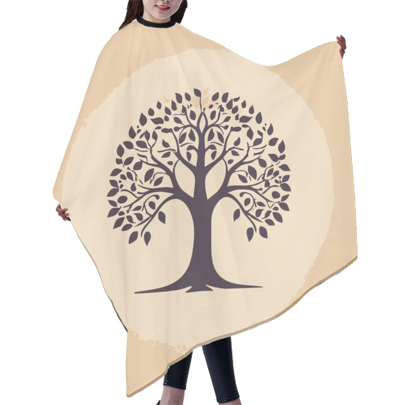 Personality  Abstract Tree Illustration Art Design For Social Media Template Backgrounds. Hair Cutting Cape