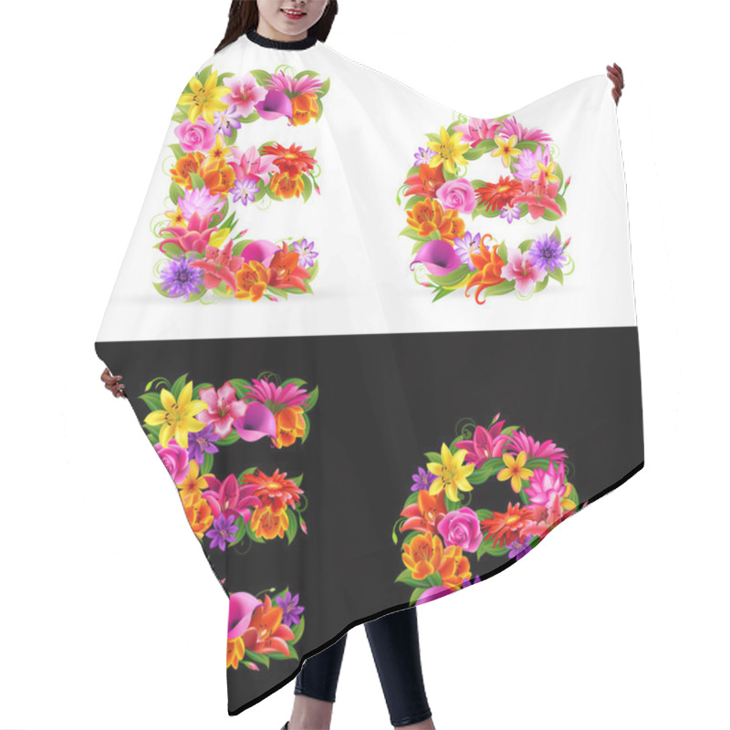 Personality  Flower Font Hair Cutting Cape