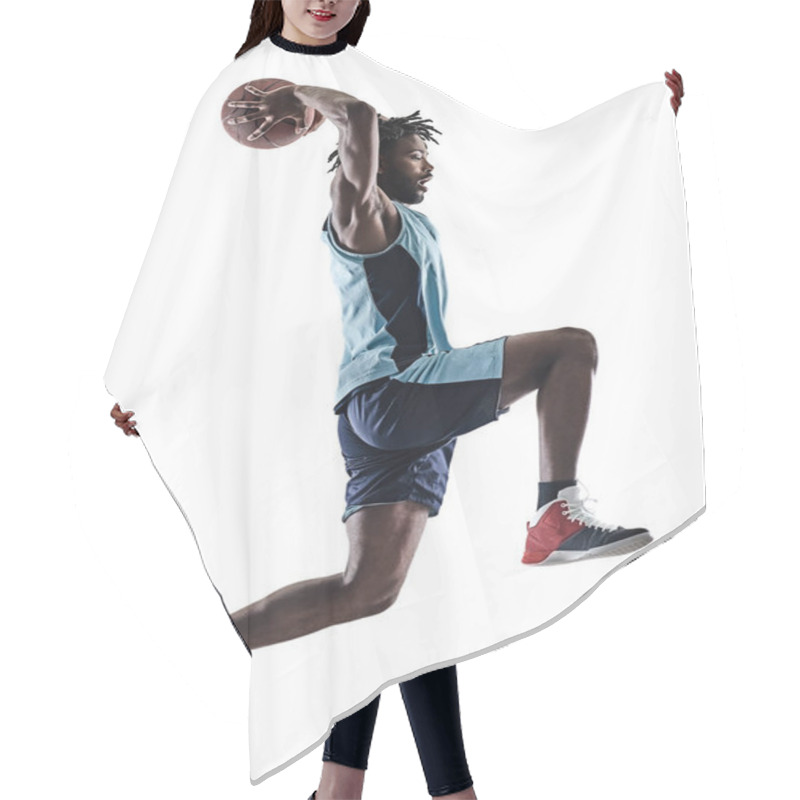 Personality  Basketball Player Man Isolated Silhouette Shadow Hair Cutting Cape