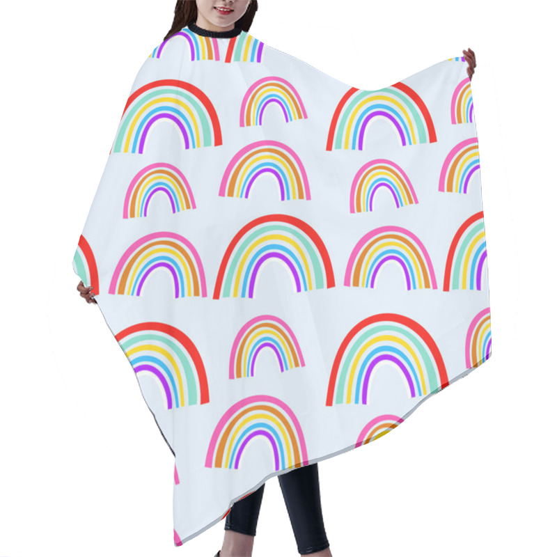 Personality  Vector Rainbow Pattern Design, Hand Drawn Lovely, Cute Contemporary Seamless Background And Print For Kids And Babies Cloth Design Hair Cutting Cape