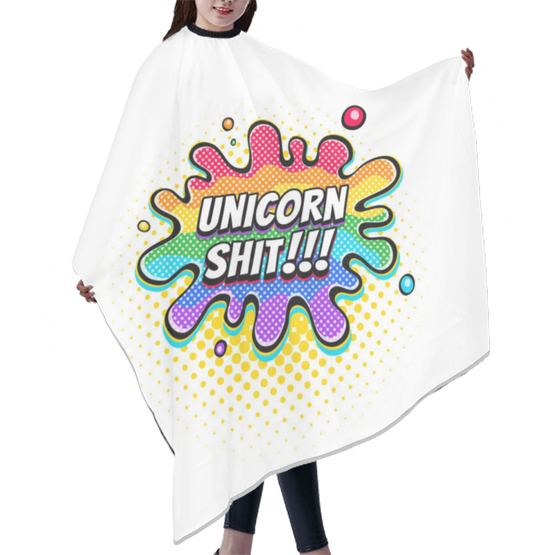 Personality  Comic Rainbow Speech Bubble With Emotional Text Unicorn Shit. Vector Bright Dynamic Cartoon Illustration Isolated On White Background. Hair Cutting Cape