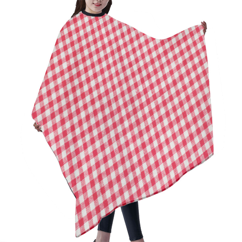 Personality  Ed And White Checkered Tablecloth Background, Texture Hair Cutting Cape