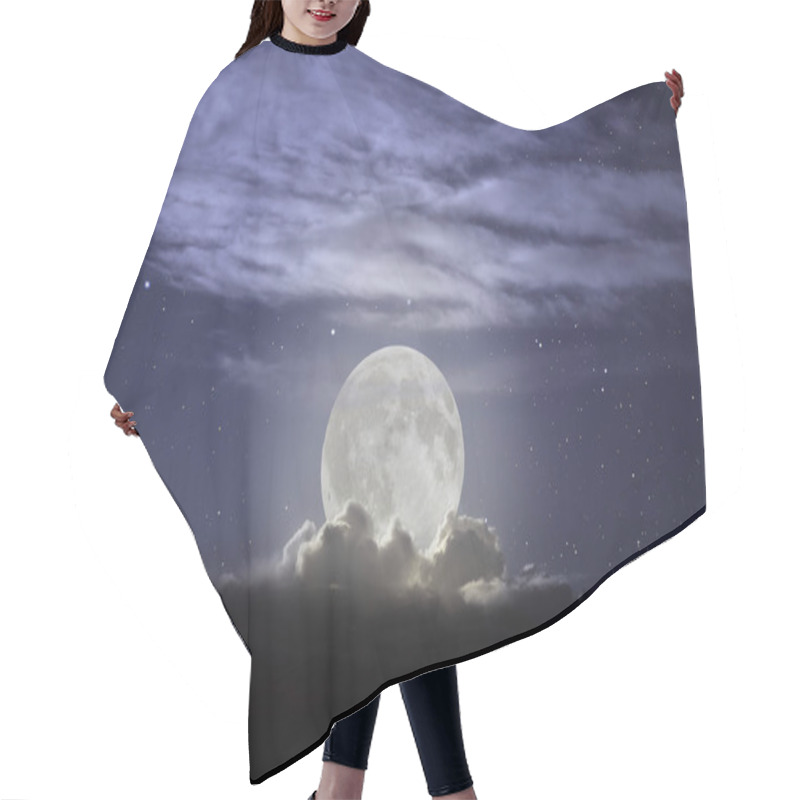 Personality  Full Moon Rising In A Cloudy Night. Hair Cutting Cape