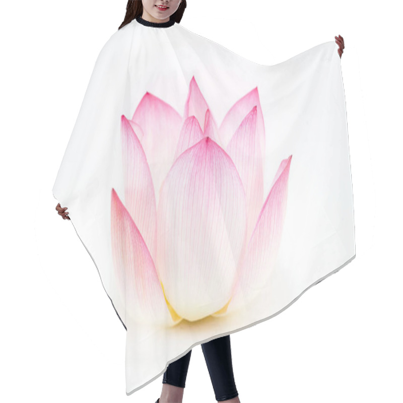 Personality  Single Lotus Flower Isolated On White Background Hair Cutting Cape