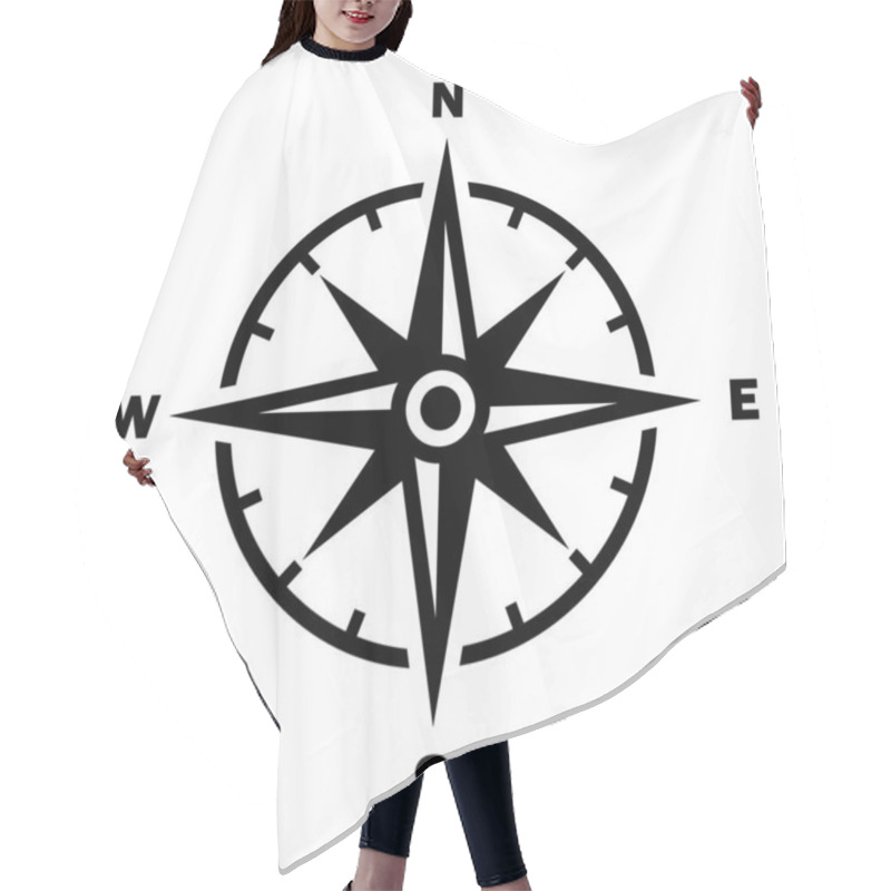 Personality  Compass Icon, Vector Illustration Hair Cutting Cape