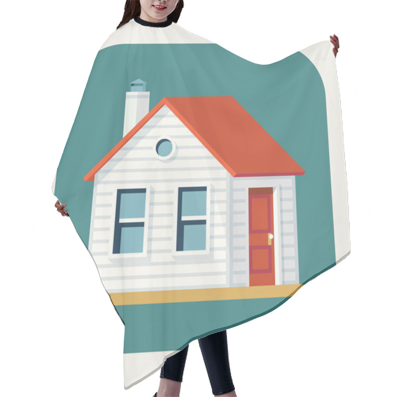 Personality  Small House Building Icon Hair Cutting Cape