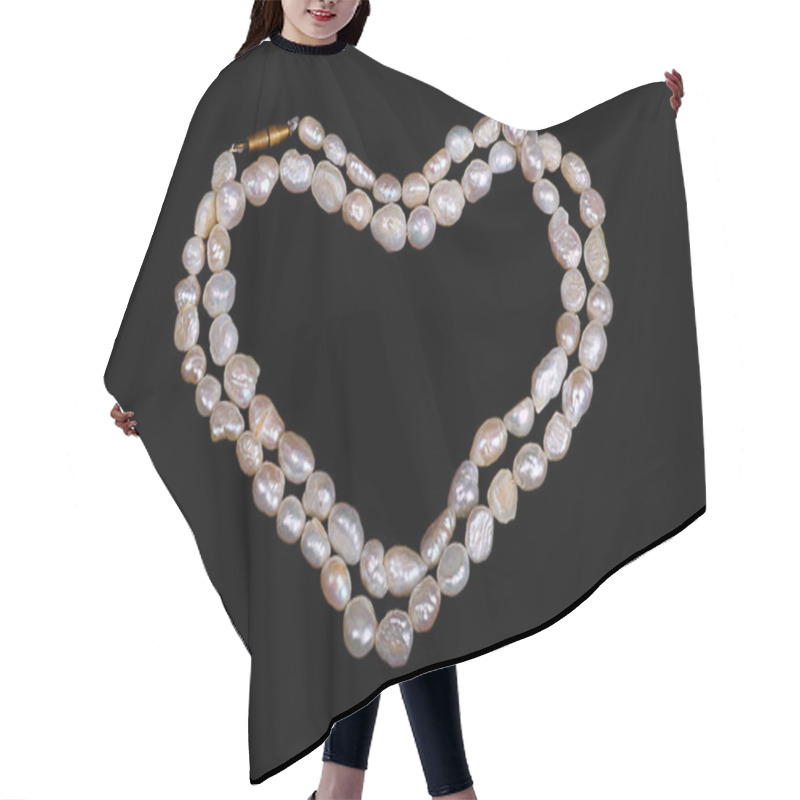 Personality  Pearl Necklace Heart Hair Cutting Cape