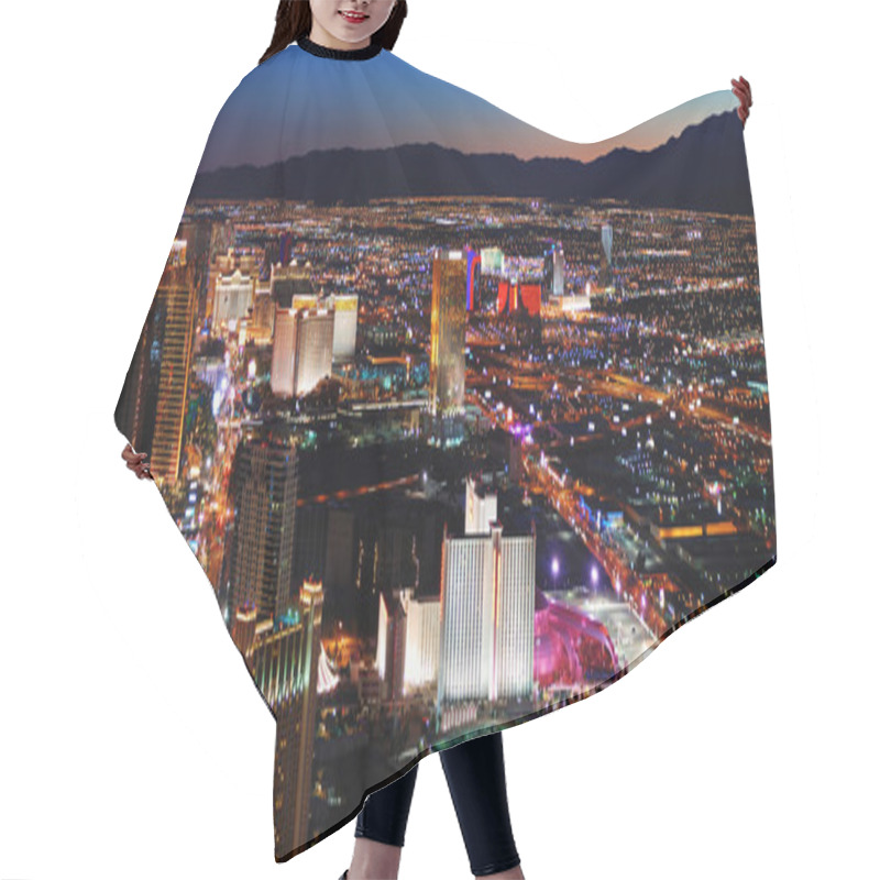 Personality  Las Vegas Skyline Panorama At Night Hair Cutting Cape