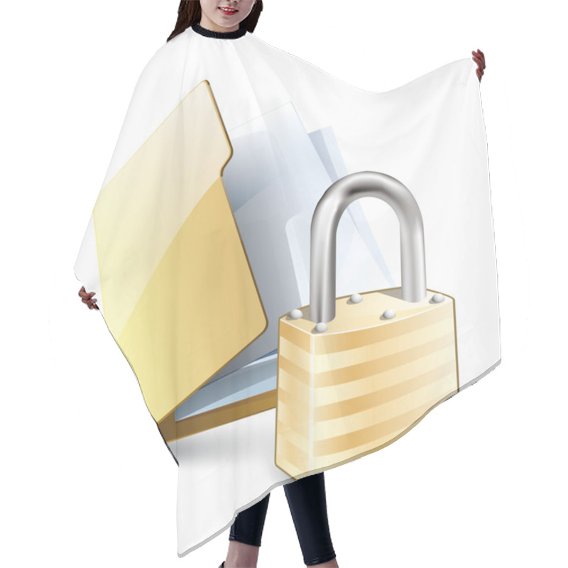 Personality  File Lock Icon Hair Cutting Cape