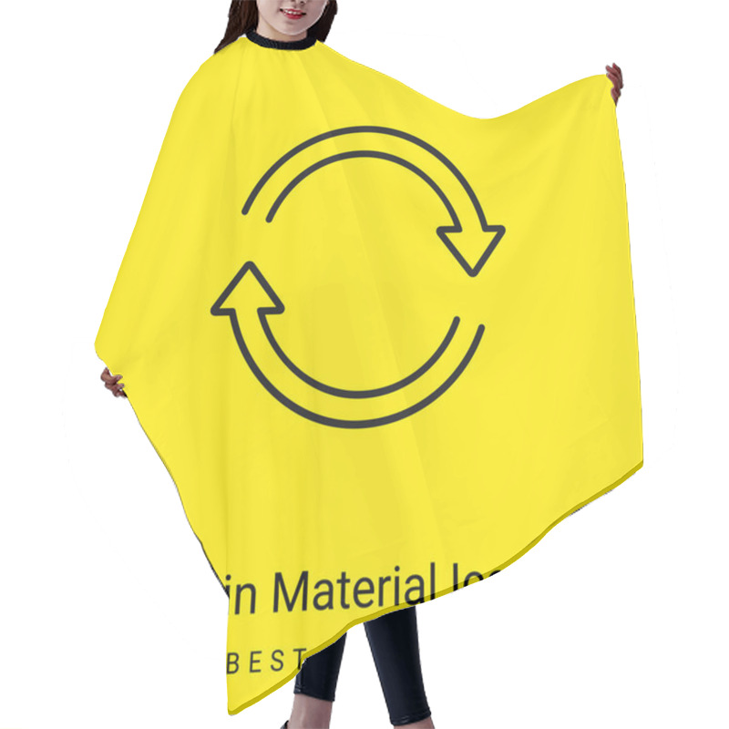 Personality  Arrows Ultrathin Circle In Clockwise Direction Minimal Bright Yellow Material Icon Hair Cutting Cape