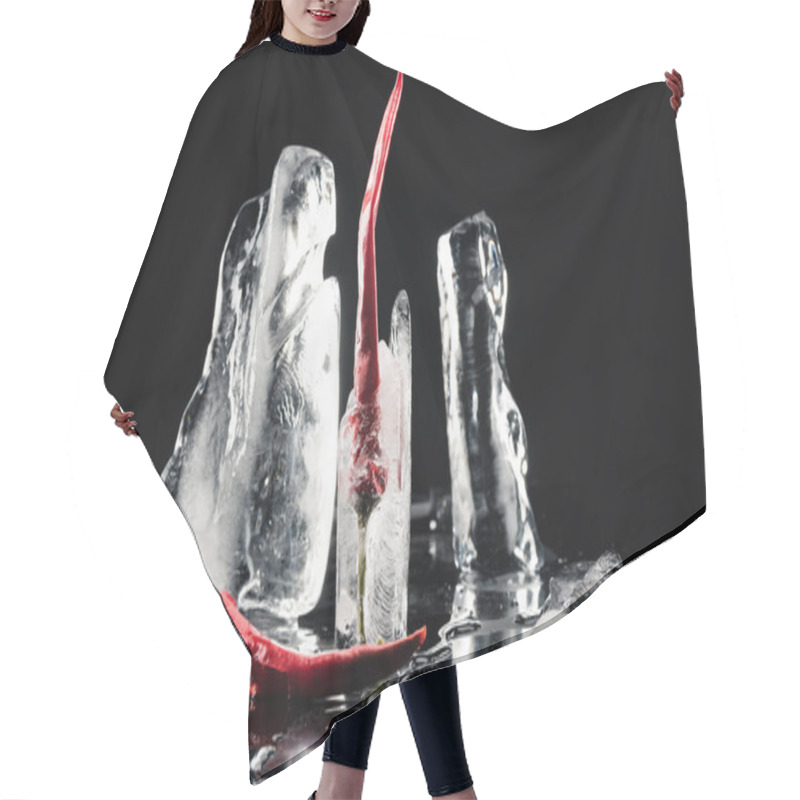 Personality  Chili Peppers In Melting Ice Hair Cutting Cape