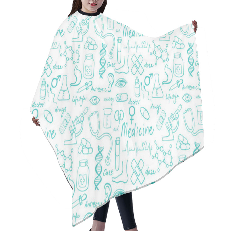 Personality  Medical Icons Hair Cutting Cape