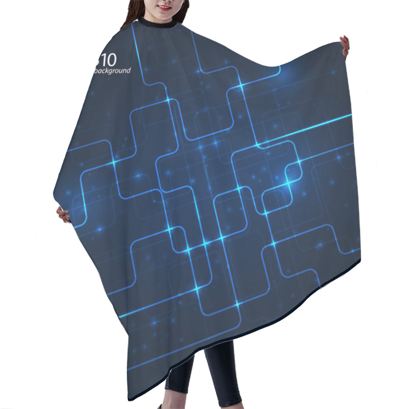 Personality  Abstract Hi-tech Dark Blue Background. Hair Cutting Cape