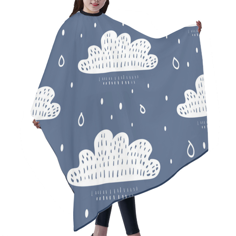 Personality  Seamless Background With Retro Clouds Hair Cutting Cape