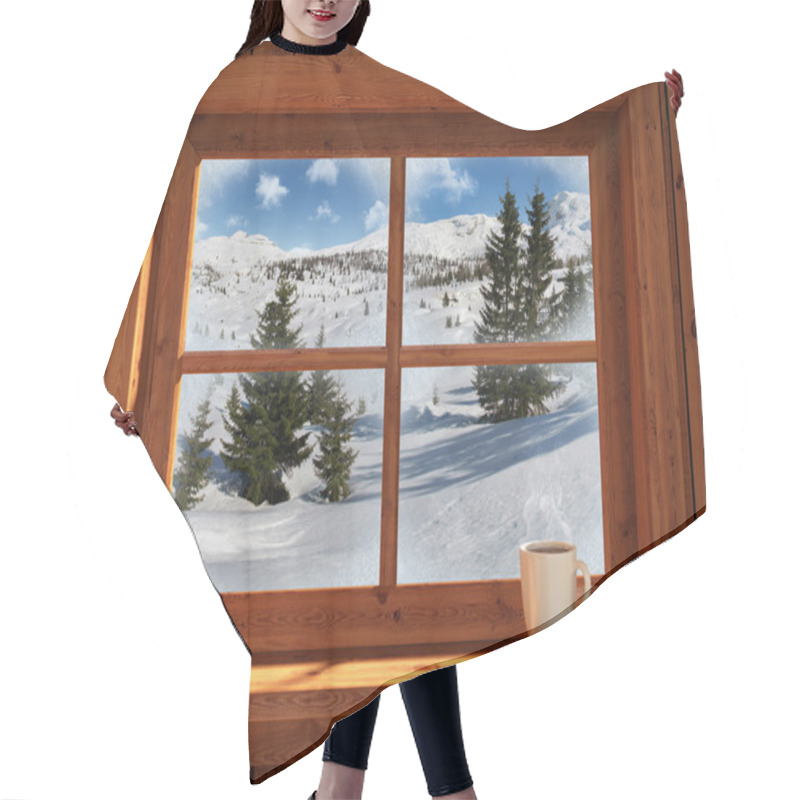 Personality  Winter Landscape Hair Cutting Cape