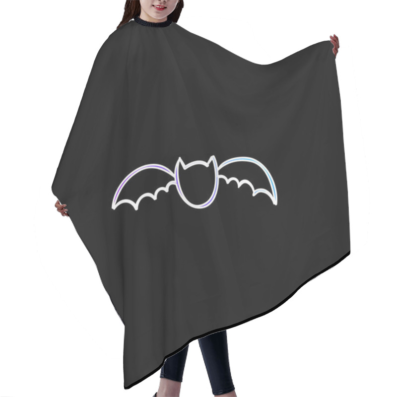 Personality  Bat Outline Blue Gradient Vector Icon Hair Cutting Cape