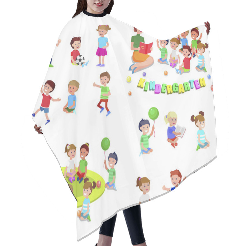 Personality  Vector For Celebration Children Day, Fun Child. Hair Cutting Cape