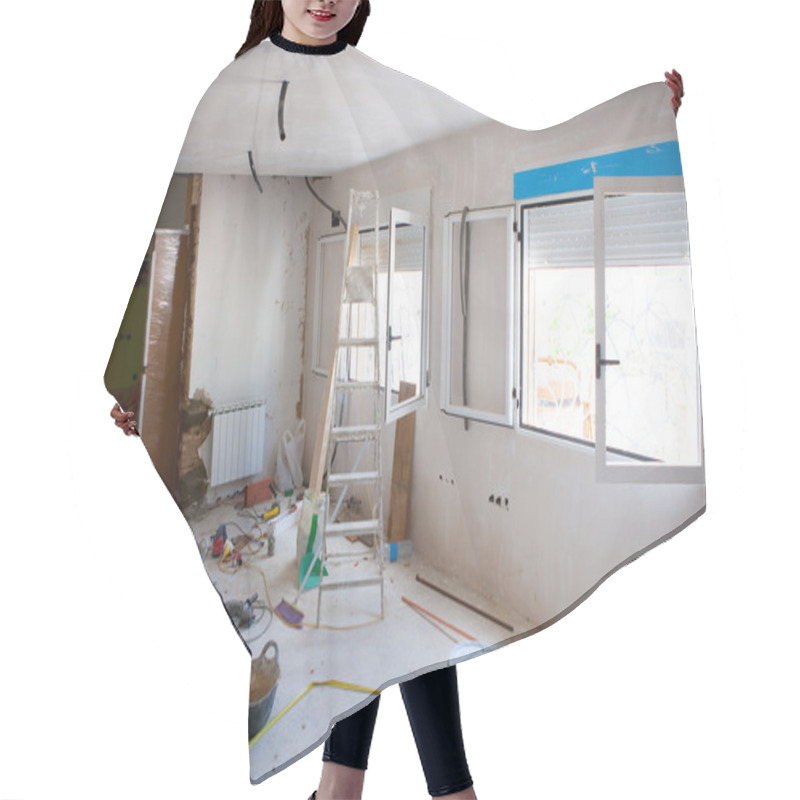 Personality  House Indoor Improvements In A Messy Room Construction Hair Cutting Cape