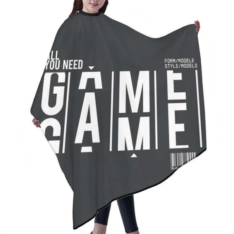 Personality  Vector Game Text Print Hair Cutting Cape