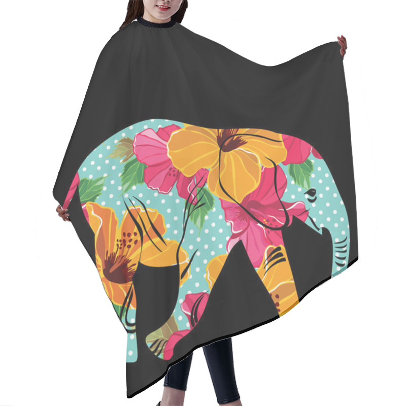 Personality  Cartoon Elephant. The Silhouette Of The Elephant Collected From Hair Cutting Cape