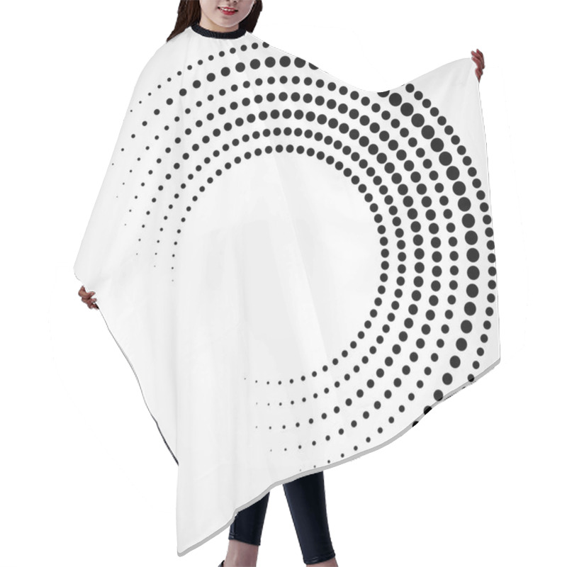 Personality  Halftone Dotted Background In Circle Form. Circle Dots Isolated On The White Background Hair Cutting Cape